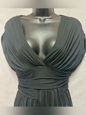 Boston Proper Goddess Dress Black Draped Grecian Y2K Party Old Money Coquette S